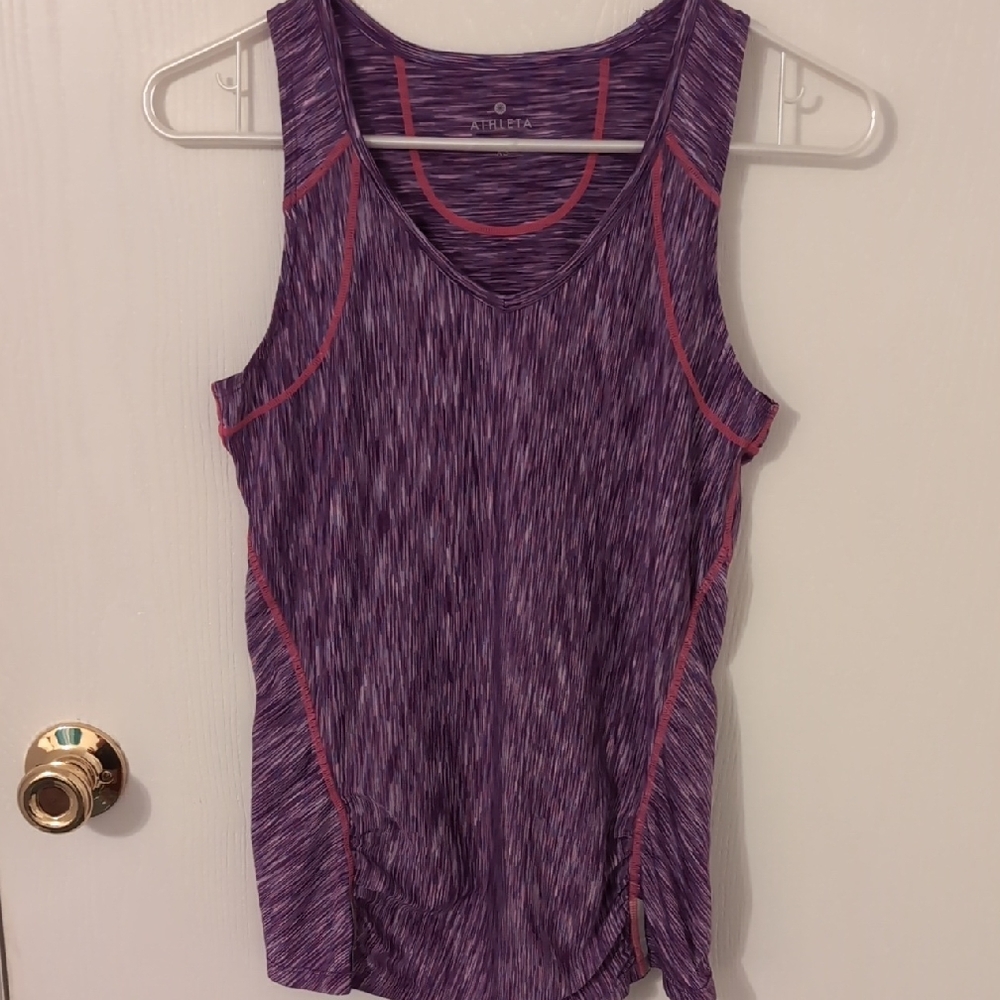 Athleta Vivid Purple Tank Top with Pink Accents